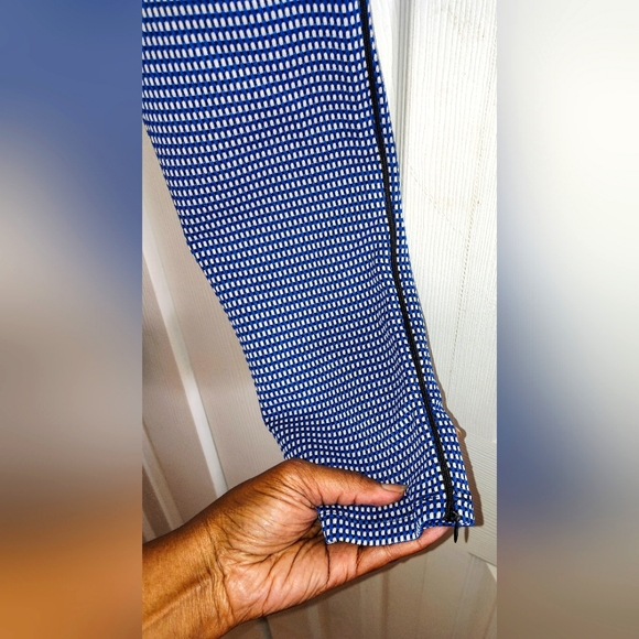 NWOT Zara Micro Plaid Stretch Ankle Zip Pants, Size L. - Picture 4 of 6